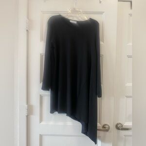Bryn Walker asymmetric tunic top black size medium long sleeves